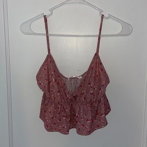 Flower Print Crop Top